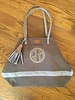 Grey Canvas Lucky Tote w/ tassel