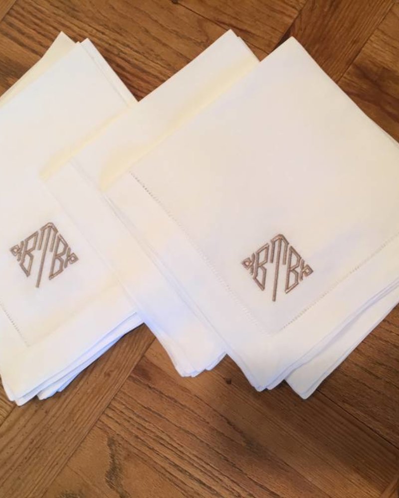 Saro Home GOods Hemstitch Napkin - monogrammed