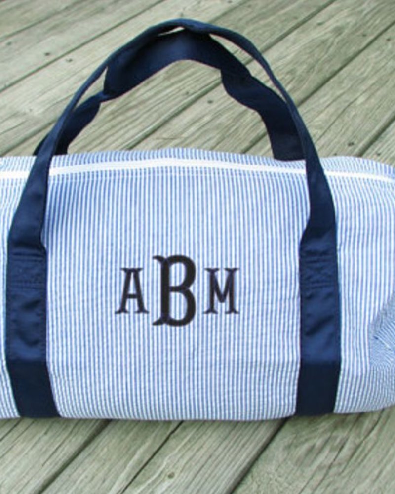 Blue Seersucker Duffle