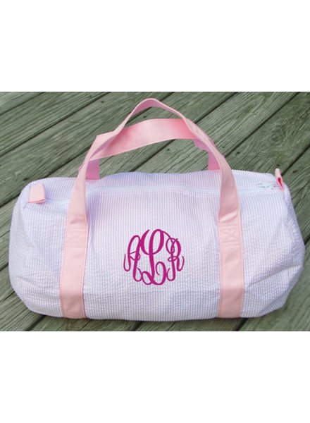 Pink Seersucker Duffle
