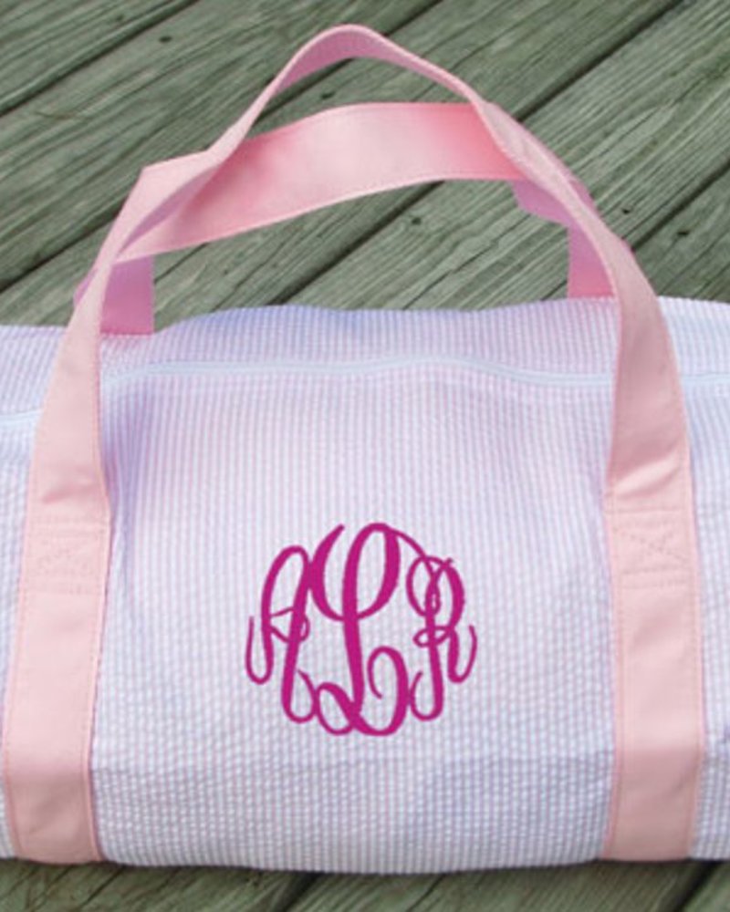 Pink Seersucker Duffle