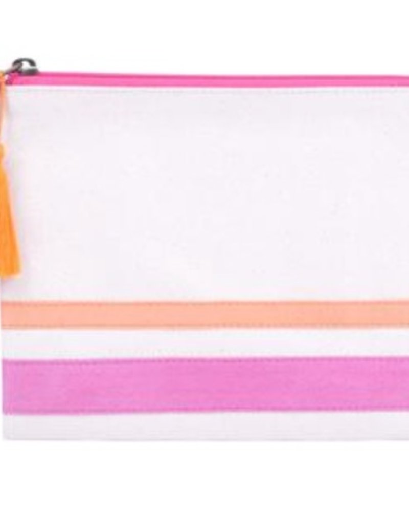 pink and orange make up bag