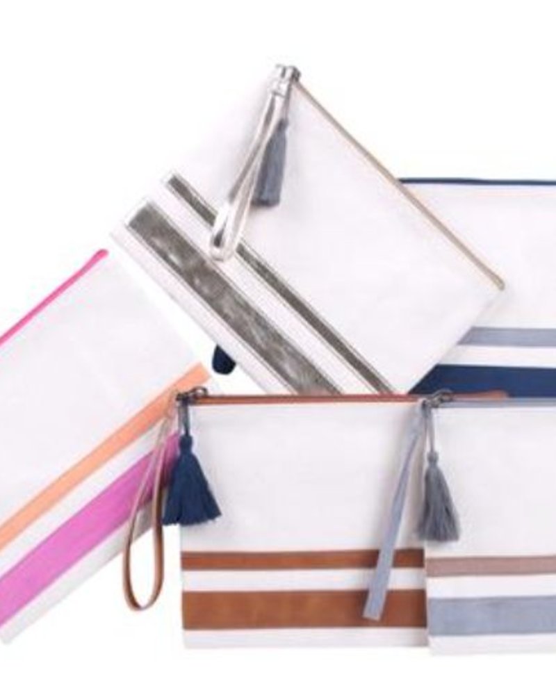 pink and orange make up bag