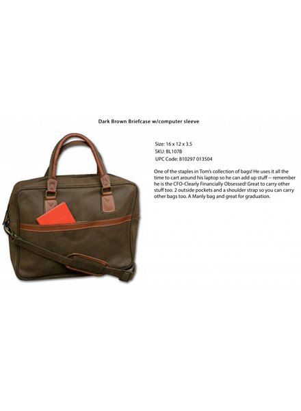 Vegan Leather Briefcase Brown