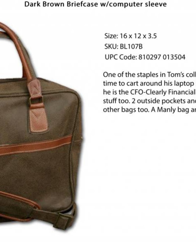 Vegan Leather Briefcase Brown