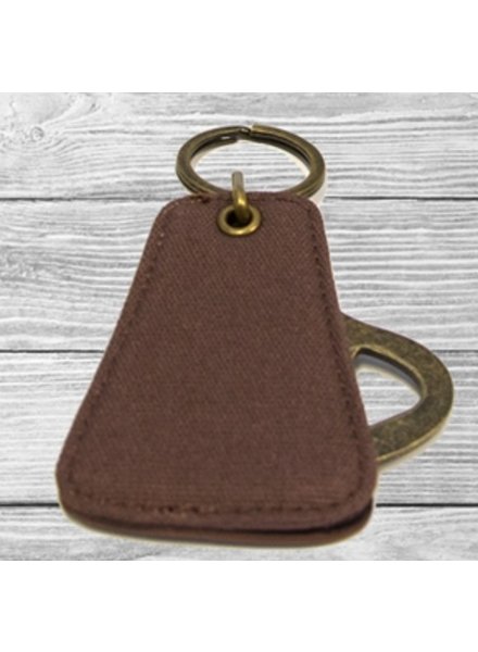 Main Street Collections Leather and Canvas Bottle Opener Keychain
