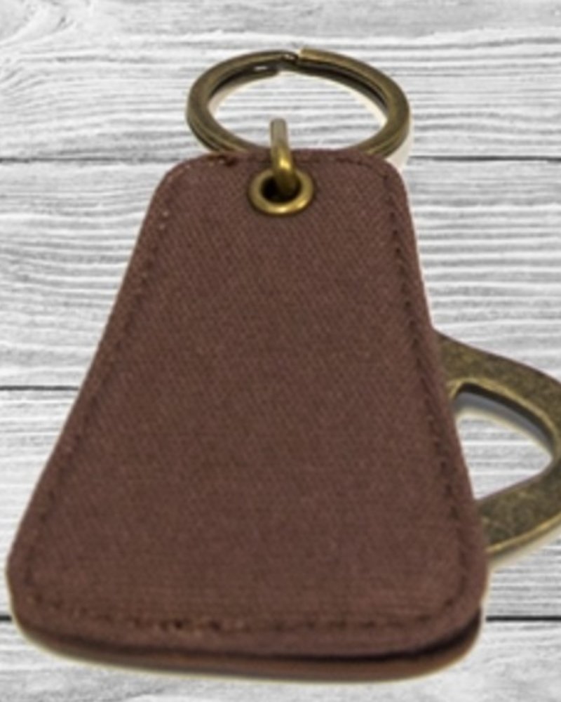 Main Street Collections Leather and Canvas Bottle Opener Keychain