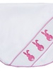 Pink Bunny Smocked Burp Cloth