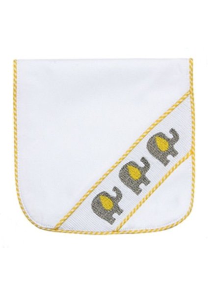 Yellow Elephant Smocked Burp Cloth