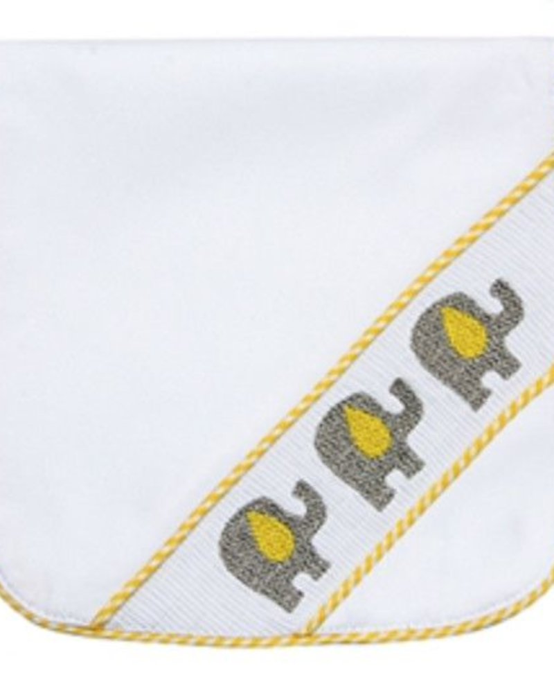 Yellow Elephant Smocked Burp Cloth