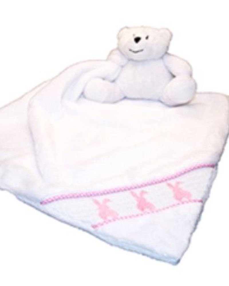 Smocked Bunny Pink Minky Blanket
