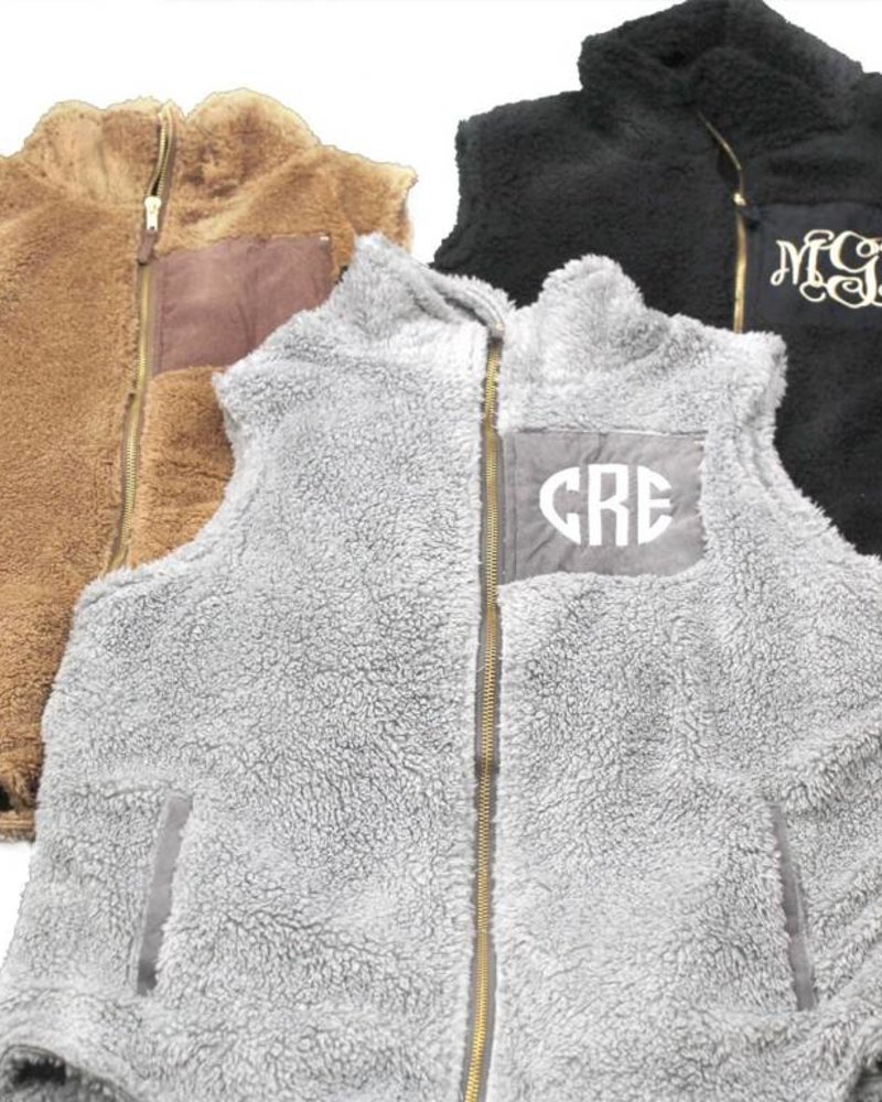 Sherpa Vest with monogram