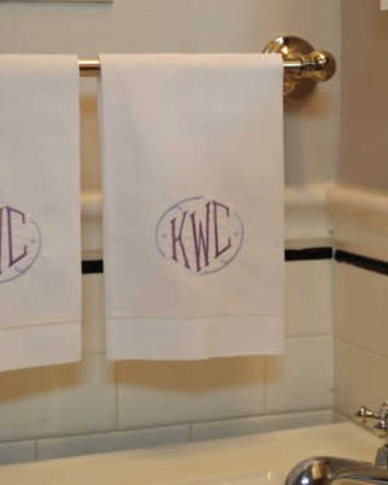 Saro Home GOods Hemstitched Guest Towel White