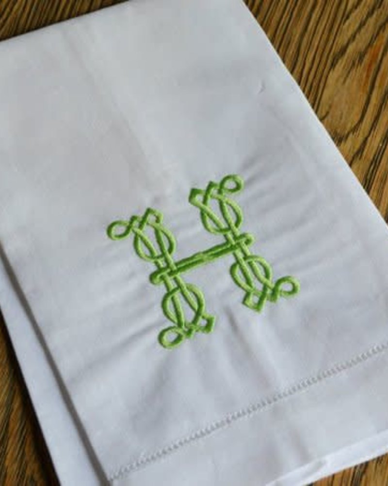 Saro Home GOods Hemstitched Guest Towel White