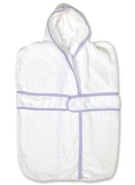 Terry Cloth Seersucker Trimmed Robe Wrap