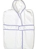 Terry Cloth Seersucker Trimmed Robe Wrap