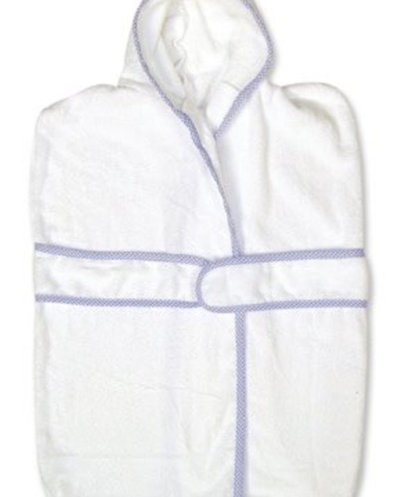 Terry Cloth Seersucker Trimmed Robe Wrap