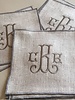 Linen Trimmed Cocktail Napkins - Set of 4