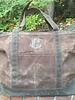 Large Waxed Canvas Boat Tote Olive with Khaki Trim