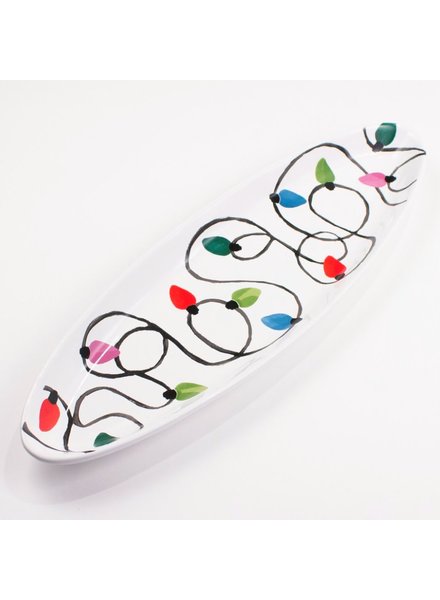 Christmas Lights Ceramic Serving Tray