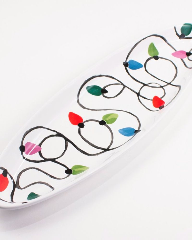 Christmas Lights Ceramic Serving Tray