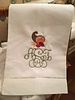 Cornucopia Hemstitch Hostess Towel with Monogram