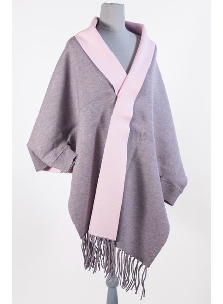 Reversible Grey and Pink Soft Wrap