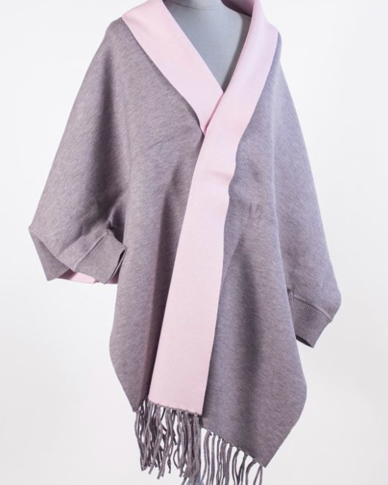 Reversible Grey and Pink Soft Wrap