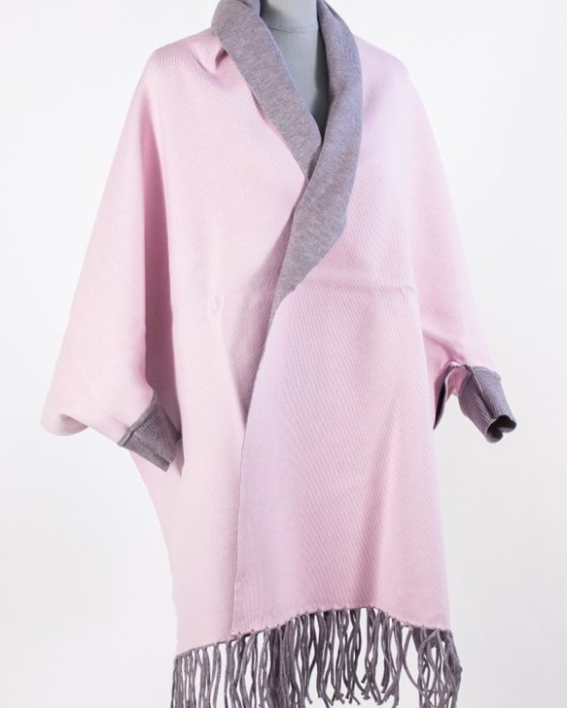 Reversible Grey and Pink Soft Wrap