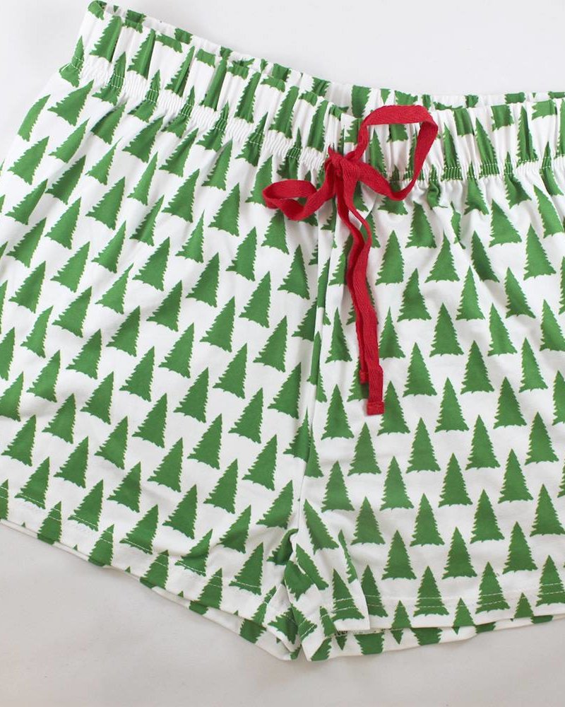 Xmas Tree Pajama Shorts
