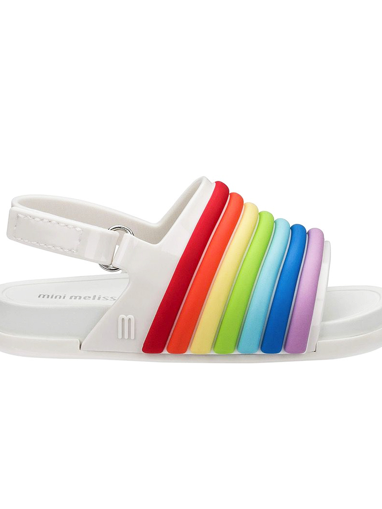 mini melissa beach slide sandal rainbow