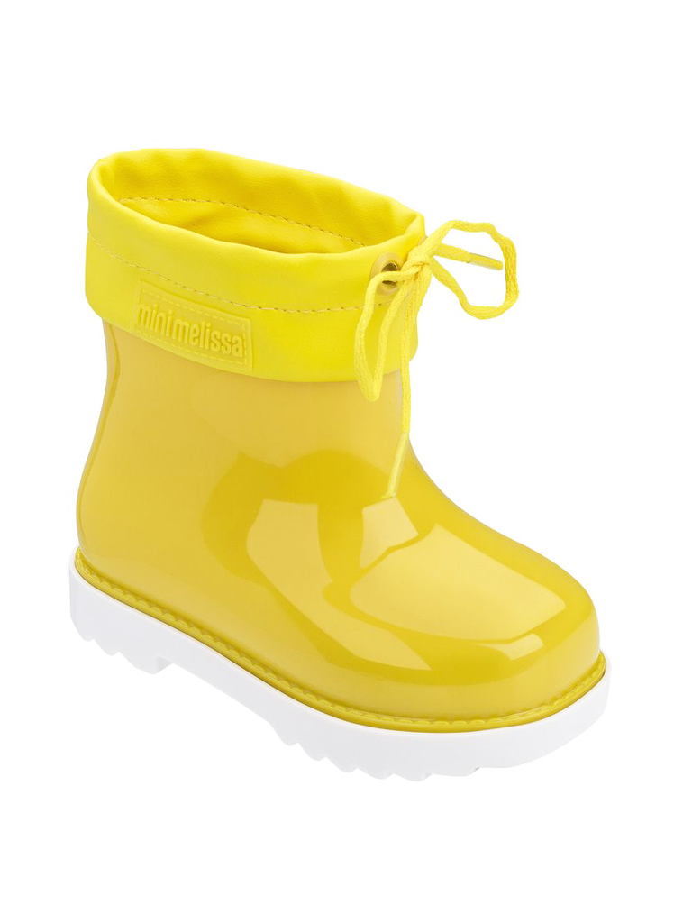 yellow rain boots with bow