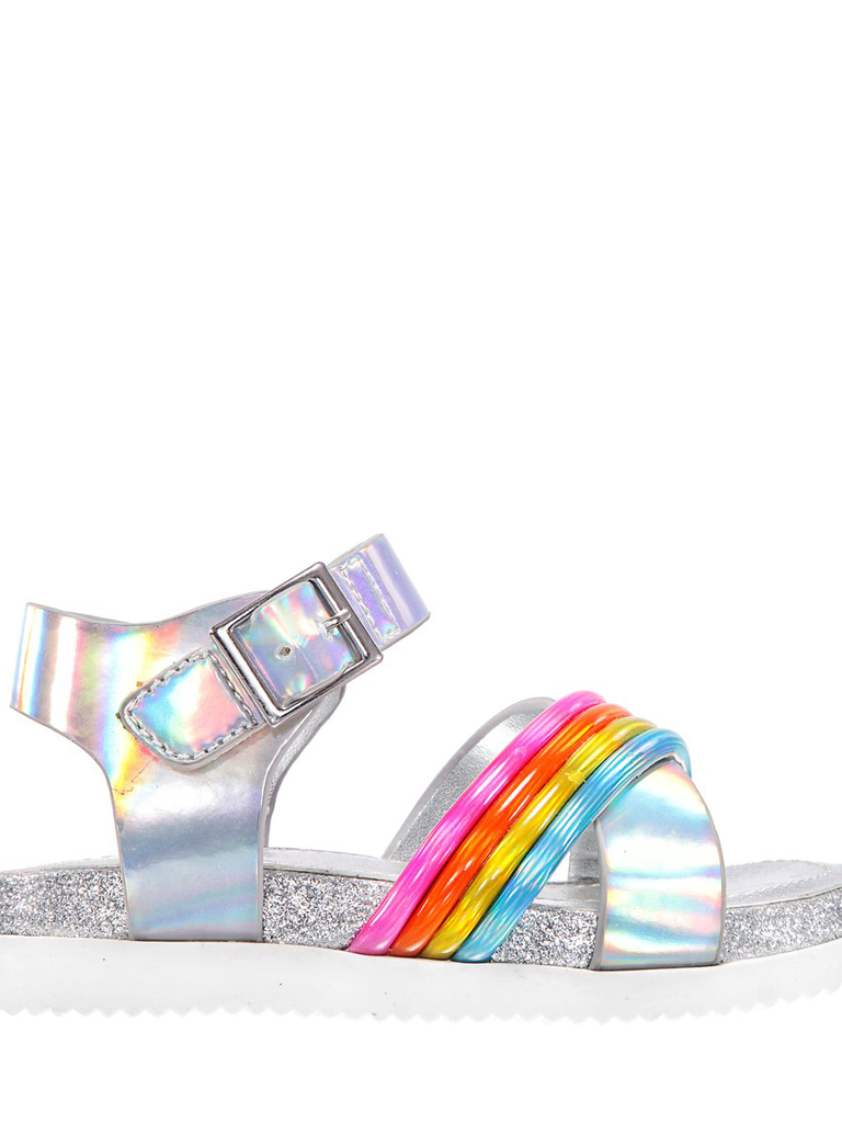 holographic rainbow sandals