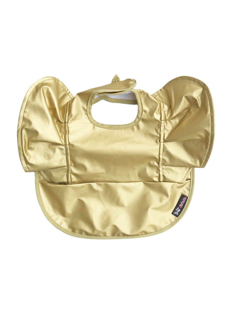 gold baby bib