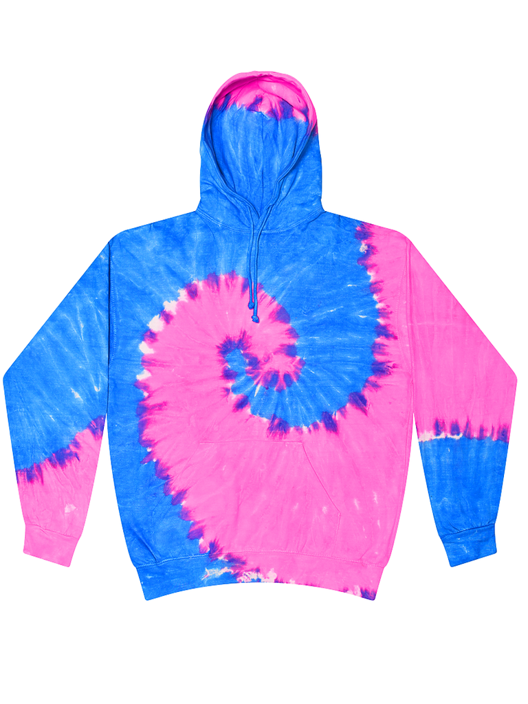 tie dye hoodie pink and blue