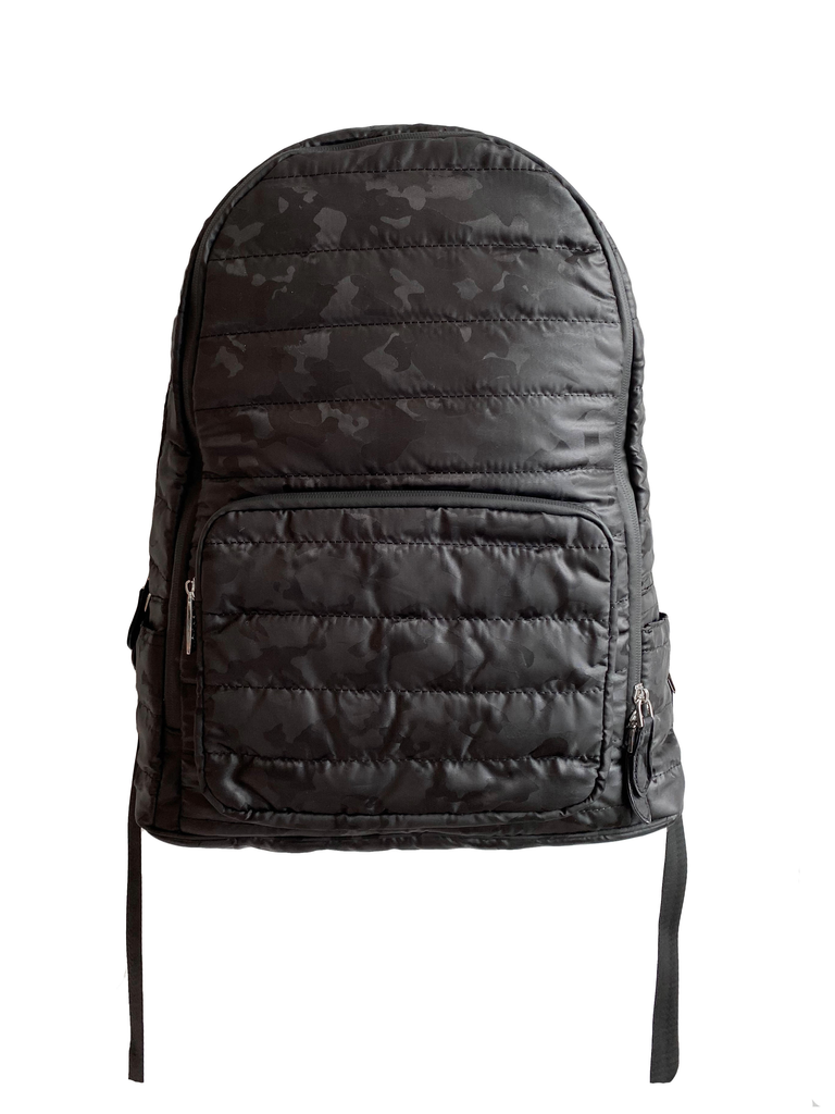 black puffer backpack