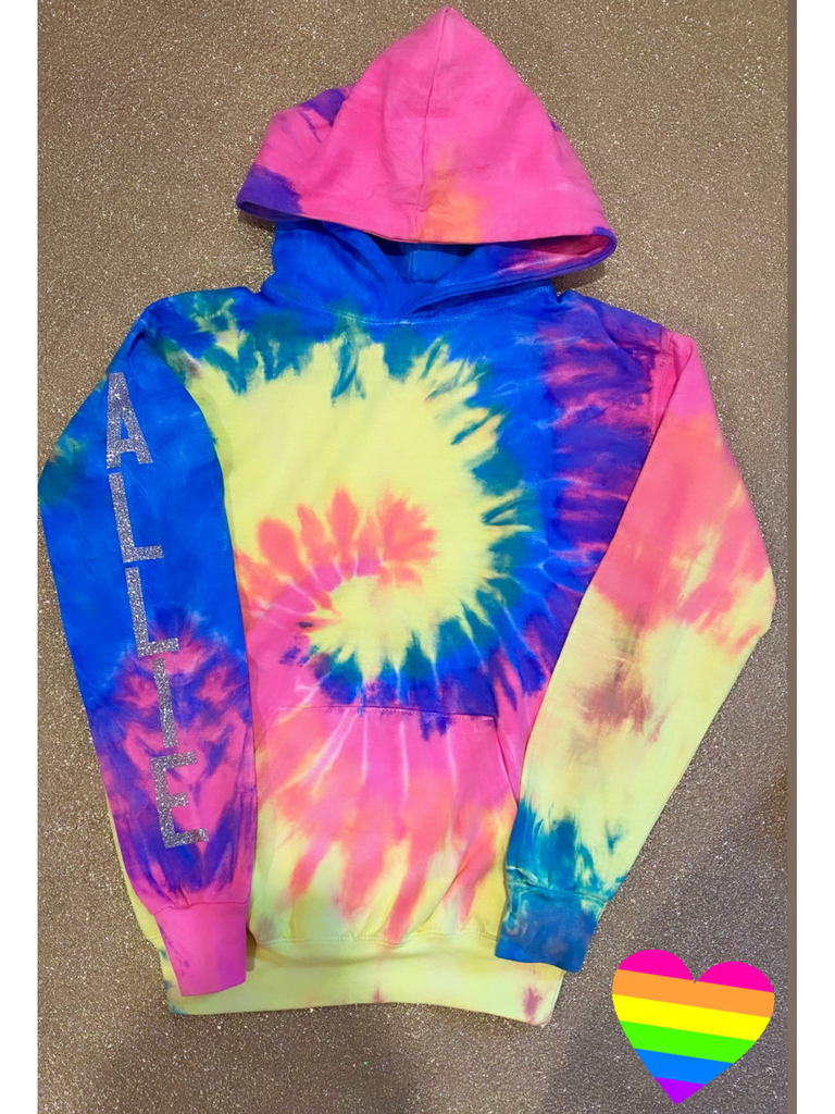 pastel rainbow tie dye hoodie