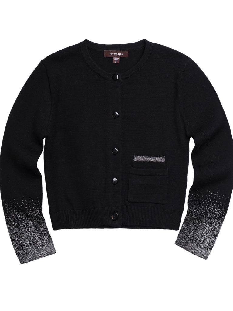 black shimmer cardigan