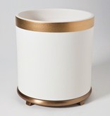 GLOBAL VIEWS SMALL ENCIRCLE VASE IN WHITE WITH GOLD