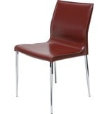 NUEVO COLTER DINING CHAIR IN BORDEAUX LEATHER