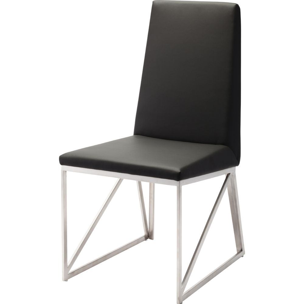 NUEVO CAPRICE DINING CHAIR IN BLACK W/ METAL FRAME