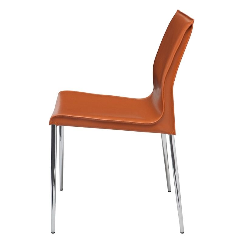 NUEVO COLTER DINING CHAIR IN OCHRE LEATHER
