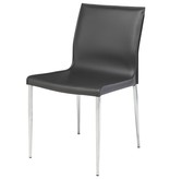 NUEVO COLTER DINING CHAIR IN DARK GREY LEATHER