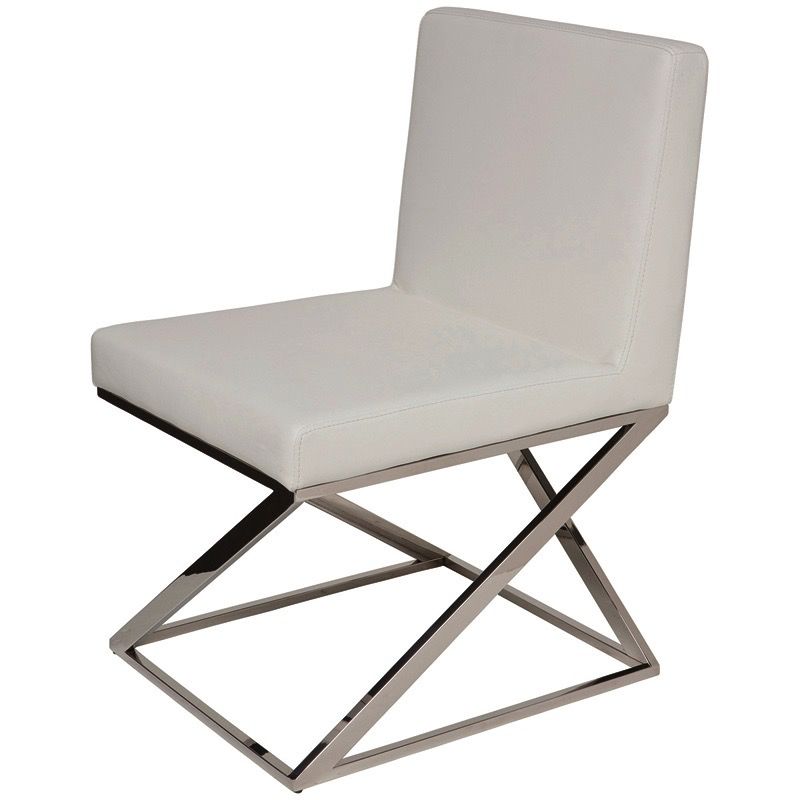 NUEVO TOULON DINING CHAIR IN WHITE LEATHER