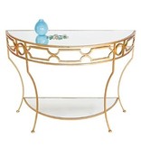 WORLDS AWAY GOLD LEAFED CONSOLE TABLE