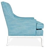 JONATHAN ADLER CHIPPENDALE LOUNGE CHAIR- TURQUOISE LINEN