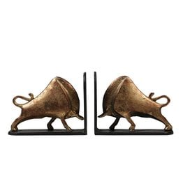 BUNGALOW 5 BISONI BOOKENDS (PAIR), GOLD