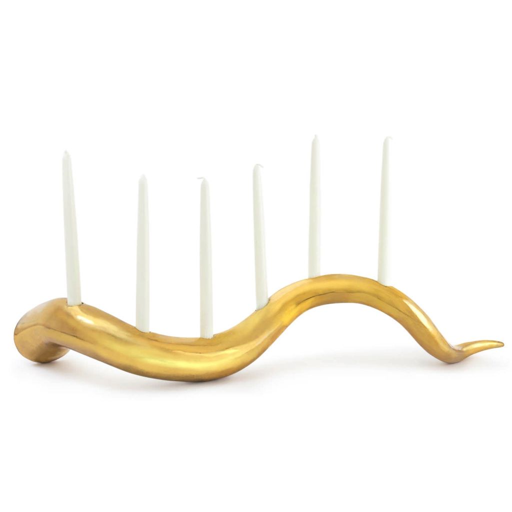 JONATHAN ADLER GIANT BRASS HORN CANDLE HOLDER Wostbrock Home