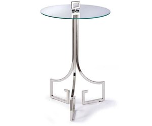 Brushed nickel sale side table