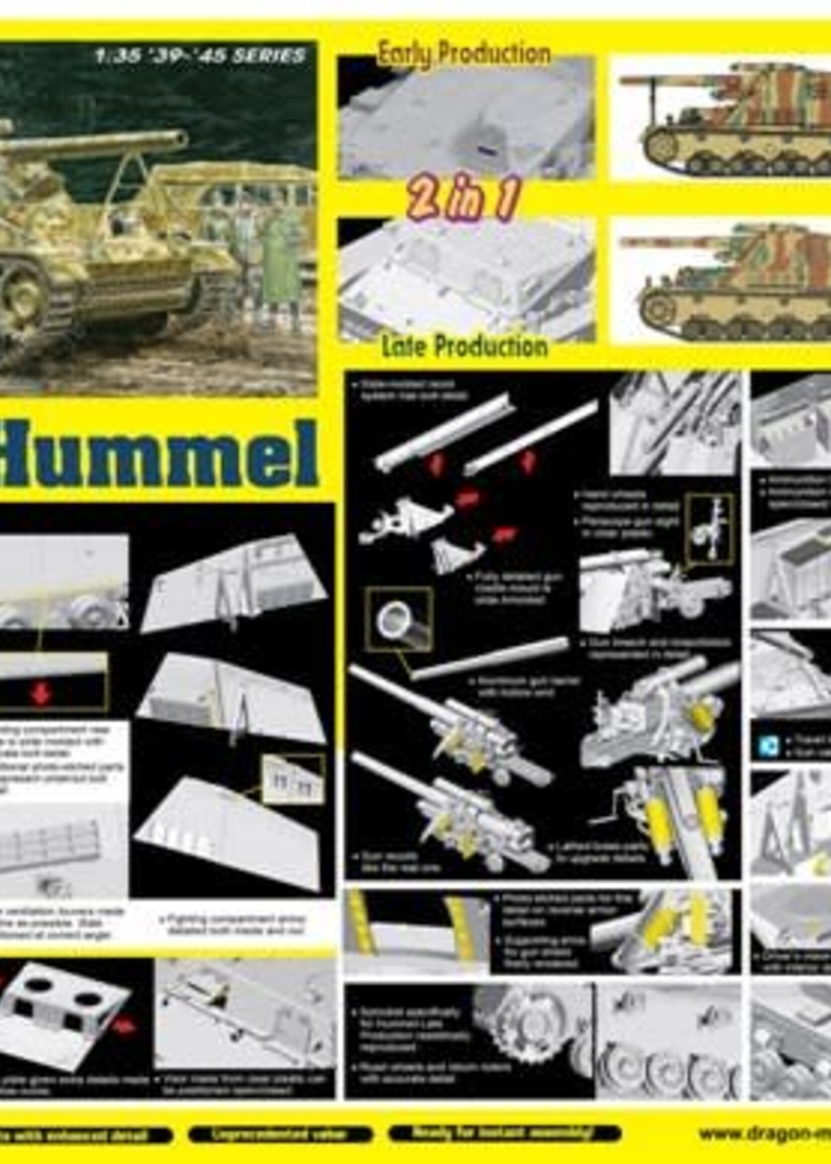 Dragon Models (DML) DML6935  Sd.Kfz.165 Hummel Early/Late Production (2 in 1) - Smart Kit 1/35